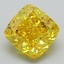 2.57 Ct. Fancy Vivid Yellow Cushion Lab Grown Diamond