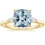 18K Yellow Gold Aria Perfect Fit Three Stone Diamond Ring, smalltop view