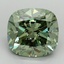 2.98 Ct. Fancy Vivid Green Cushion Lab Grown Diamond
