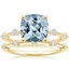 18KY Aquamarine Aimee Diamond Bridal Set, smalltop view