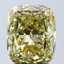 4.09 Ct. Fancy Vivid Yellow Cushion Lab Grown Diamond