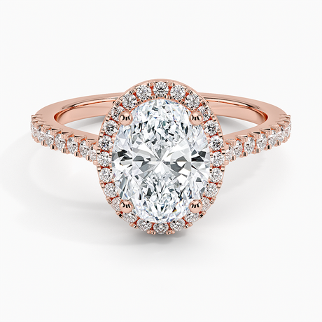 14K Rose Gold Adorned Odessa Halo Diamond Ring