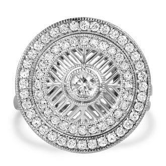 Custom Lattice Double Halo Diamond Bridal Set
