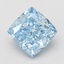 4.05 Ct. Fancy Vivid Blue Cushion Lab Grown Diamond