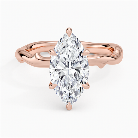 14K Rose Gold Rose Thorn Solitaire Ring