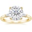 18K Yellow Gold Tapered Baguette Three Stone Diamond Ring, smalltop view