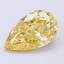 4.54 Ct. Fancy Vivid  Yellow Pear Lab Grown Diamond