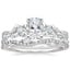 Platinum Three Stone Luxe Willow Diamond Ring with Luxe Winding Willow Diamond Ring