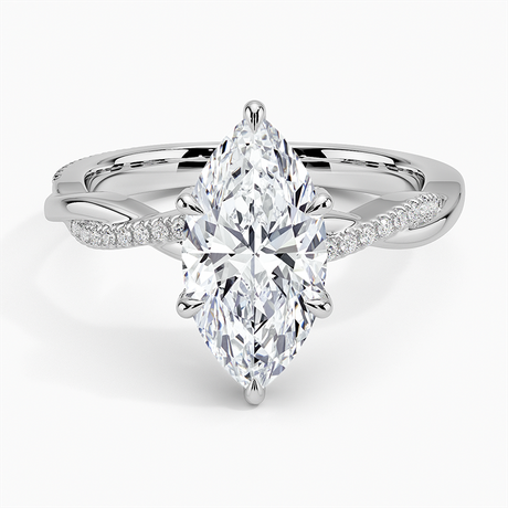 Petite Twisted Vine Hidden Halo Pavé Diamond Ring