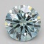 0.71 Ct. Fancy Vivid Greenish Blue Round Lab Grown Diamond