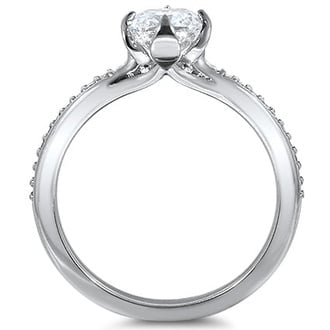 Custom Nature-Inspired Compass Point Diamond Ring