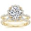 18K Yellow Gold Marseille Halo Diamond Ring (1/2 ct. tw.) with Luxe Marseille Diamond Ring (1/2 ct. tw.)