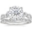 18KW Moissanite Luxe Willow Diamond Ring (1/4 ct. tw.) with Luxe Winding Willow Diamond Ring (1/4 ct. tw.), smalltop view