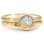 Custom Hammered Matched Set with Horizontal Pear-Shaped Diamond