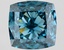 3.42 Ct. Fancy Vivid Blue Cushion Lab Grown Diamond