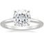 18K White Gold Four-Prong Comfort Fit 1.5mm Ring, smalltop view