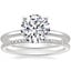 18K White Gold Four-Prong Petite Comfort Fit Ring with Whisper Eternity Diamond Ring