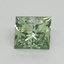 0.85 Ct. Fancy Vivid Green Princess Lab Grown Diamond