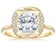 18K Yellow Gold Cinta Art Deco Diamond Ring, smalltop view