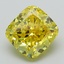 3.26 Ct. Fancy Vivid Yellow Cushion Lab Grown Diamond