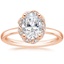 14K Rose Gold Corinna Diamond Ring, smalltop view