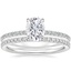 18KW Moissanite Demi Diamond Ring with Luxe Ballad Diamond Ring, smalltop view