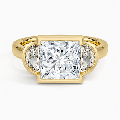 Half Moon Three Stone Bezel Diamond Ring (1/2 ct. tw.)