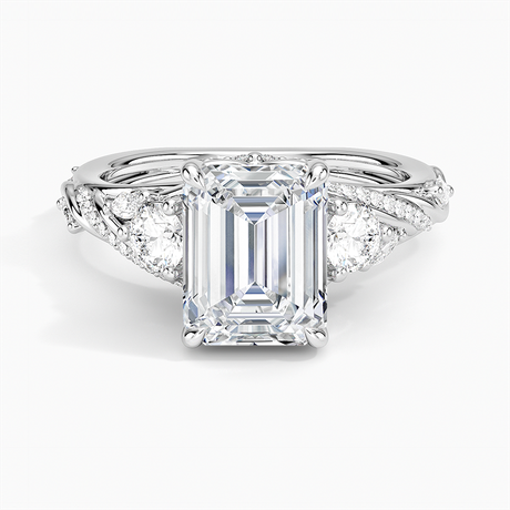 Platinum Begonia Vine Three Stone Diamond Ring (2/3 ct. tw.)