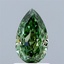 1.06 Ct. Fancy Vivid Green Pear Lab Grown Diamond