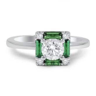 Custom Vintage-Inspired Emerald and Diamond Ring