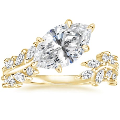 Asymmetrical Leaf Engagement Ring - Sweeping Ivy