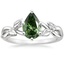 18K White Gold Budding Willow Solitaire Ring, smalltop view