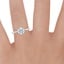 18K White Gold Petite Esme 1.5mm Ring, smallzoomed in top view on a hand
