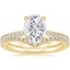 14K Yellow Gold Petite Demi Diamond Ring (1/5 ct. tw.) with Flair Diamond Ring (1/6 ct. tw.)