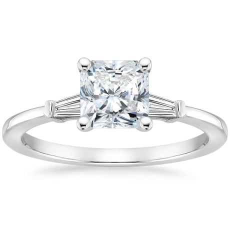 18K White Gold Tapered Baguette Diamond Bridal Set