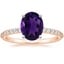 14K Rose Gold Petite Shared Prong Half Coverage Diamond Ring, smalltop view