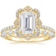 18KY Moissanite Reina Diamond Ring with Versailles Diamond Ring (3/8 ct. tw.), smalltop view