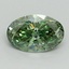 1.33 Ct. Fancy Vivid Green Oval Lab Grown Diamond