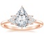 14K Rose Gold Stella Diamond Ring, smalltop view