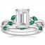 18KW Moissanite Willow Bridal Set With Lab Emerald Accents, smalltop view