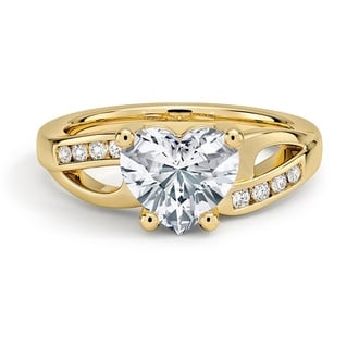 Custom Heart-Shaped Split Shank Diamond Ring