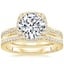 18K Yellow Gold Tacori Dantela Bloom Diamond Ring with Tacori Dantela Eternity Diamond Ring (1/4 ct. tw.)