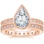 14K Rose Gold Sinclair Art Deco Diamond Ring (1/6 ct. tw.) with Bellevue Art Deco Diamond Ring