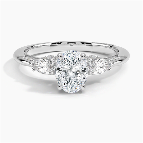 Three Stone Marquise Engagement Ring