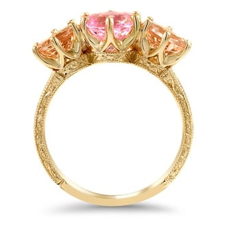 Custom Vintage-Inspired Sapphire Ring with Morganite Accents