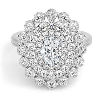 Custom Mult-Halo Oval Diamond Ring