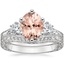 18KW Morganite Three Stone Hudson Bridal Set (1/3 ct. tw.), smalltop view
