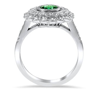 Custom Double Milgrain Bezel Halo Diamond Ring