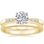 18K Yellow Gold Lark Diamond Ring with 2mm Comfort Fit Wedding Ring