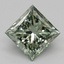1.04 Ct. Fancy Vivid Green Princess Lab Grown Diamond